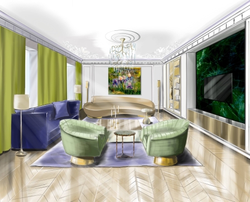 Эскиз гостиной