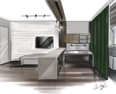 Эскиз комнаты сына