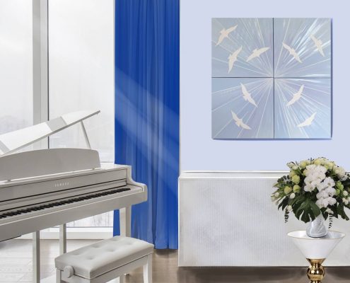 Картина для интерьера - Журавли летят домой 2 Картина для интерьера - Журавли летят домой 2