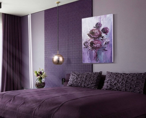 Картина для интерьера Пионы бордо 3