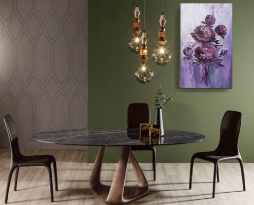 Картина для интерьера Пионы бордо 5