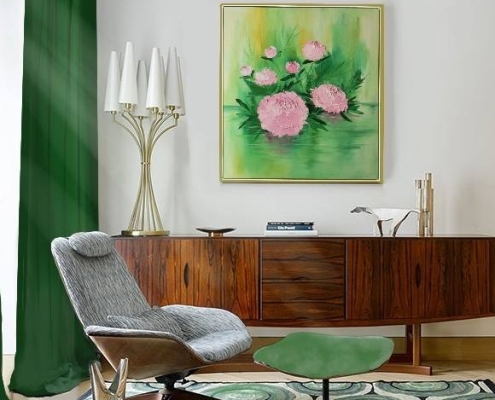 Картина для интерьера Пионы в Китайской провинции 1