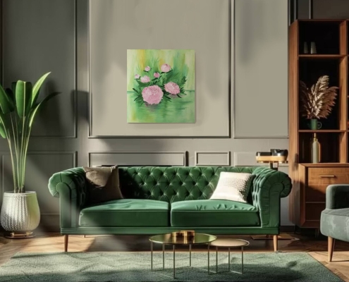 Картина для интерьера Пионы в Китайской провинции 4