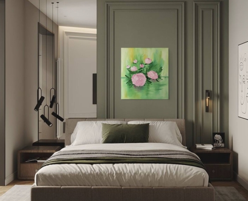 Картина для интерьера Пионы в Китайской провинции 5