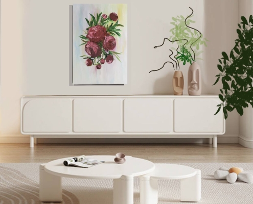 Картина для интерьера маслом Пионы 4