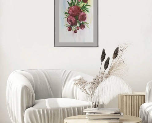 Картина для интерьера маслом Пионы 5