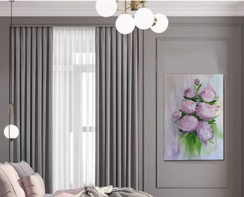 Картина для интерьера Розовые пионы 1