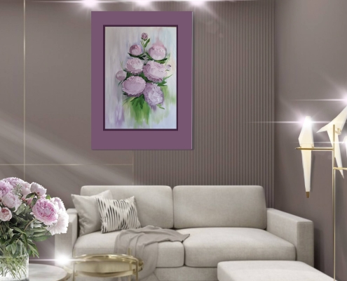 Картина для интерьера Розовые пионы 3