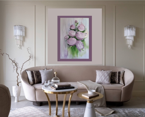 Картина для интерьера Розовые пионы 4
