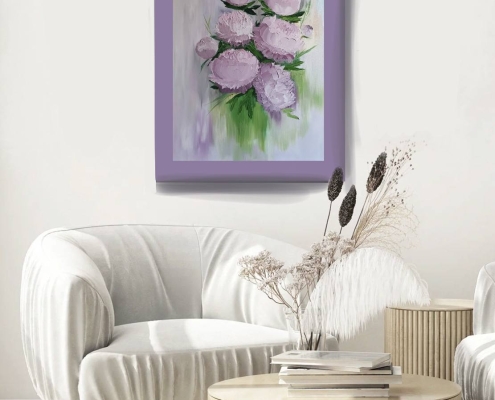 Картина для интерьера Розовые пионы 6