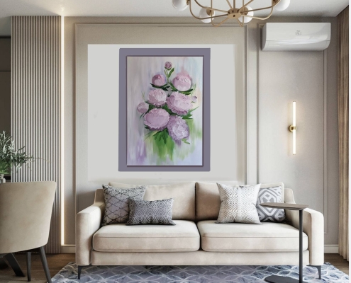 Картина для интерьера Розовые пионы 7