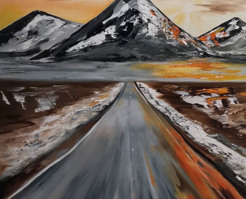 Картина маслом Путь, освещенный солнцем